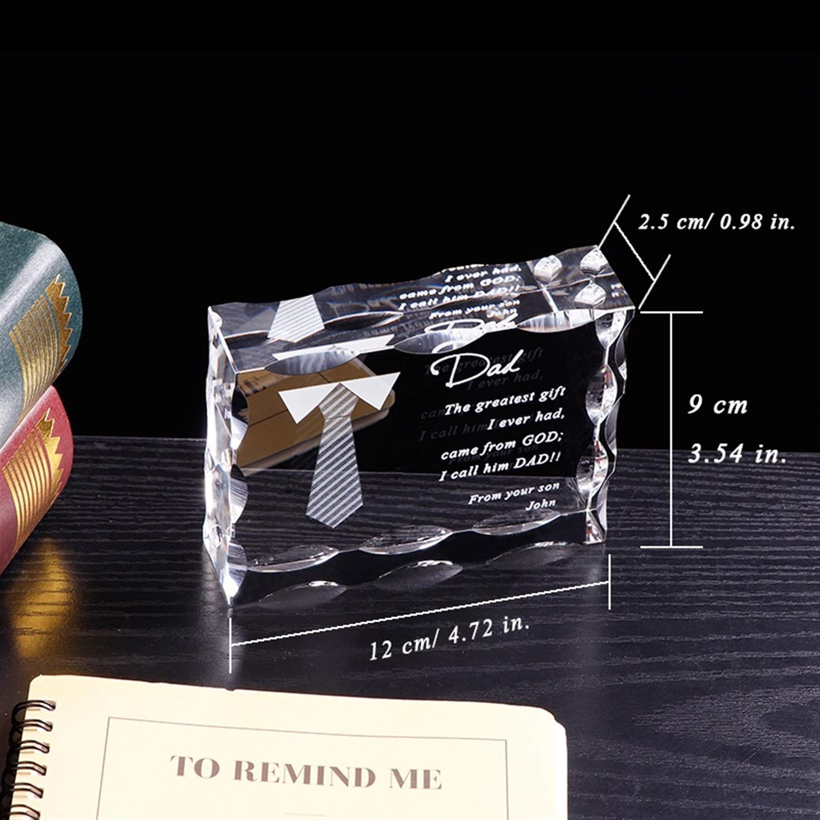 Cristallo Regalo per papà Personalizzato la Lettera di Cristallo Telaio Inciso Regalo di Compleanno per papà Festa del Padre Presente Souvenir soprammobili (Color : Gift for Mom)