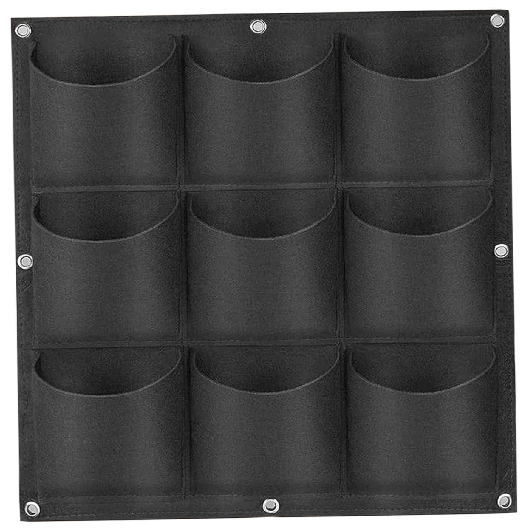 Vertical Garden Planter 9 Pockets Nonwoven Vertical Planter with Metal Grommets Hanging Garden Wall Sturdy Wall Mounted Planting Grow Bags, 20x20 Inch