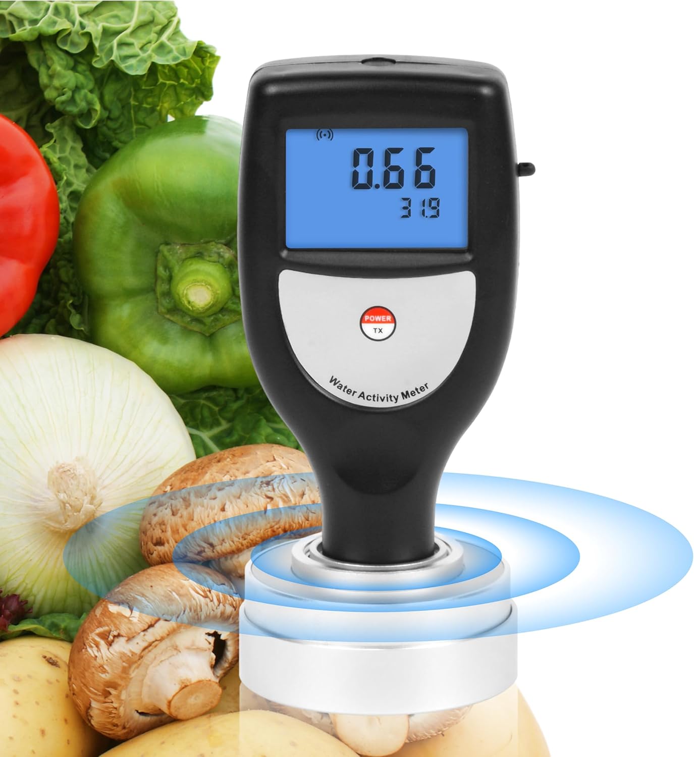 AMTAST WA-60AB Water Activity Meter with food background
