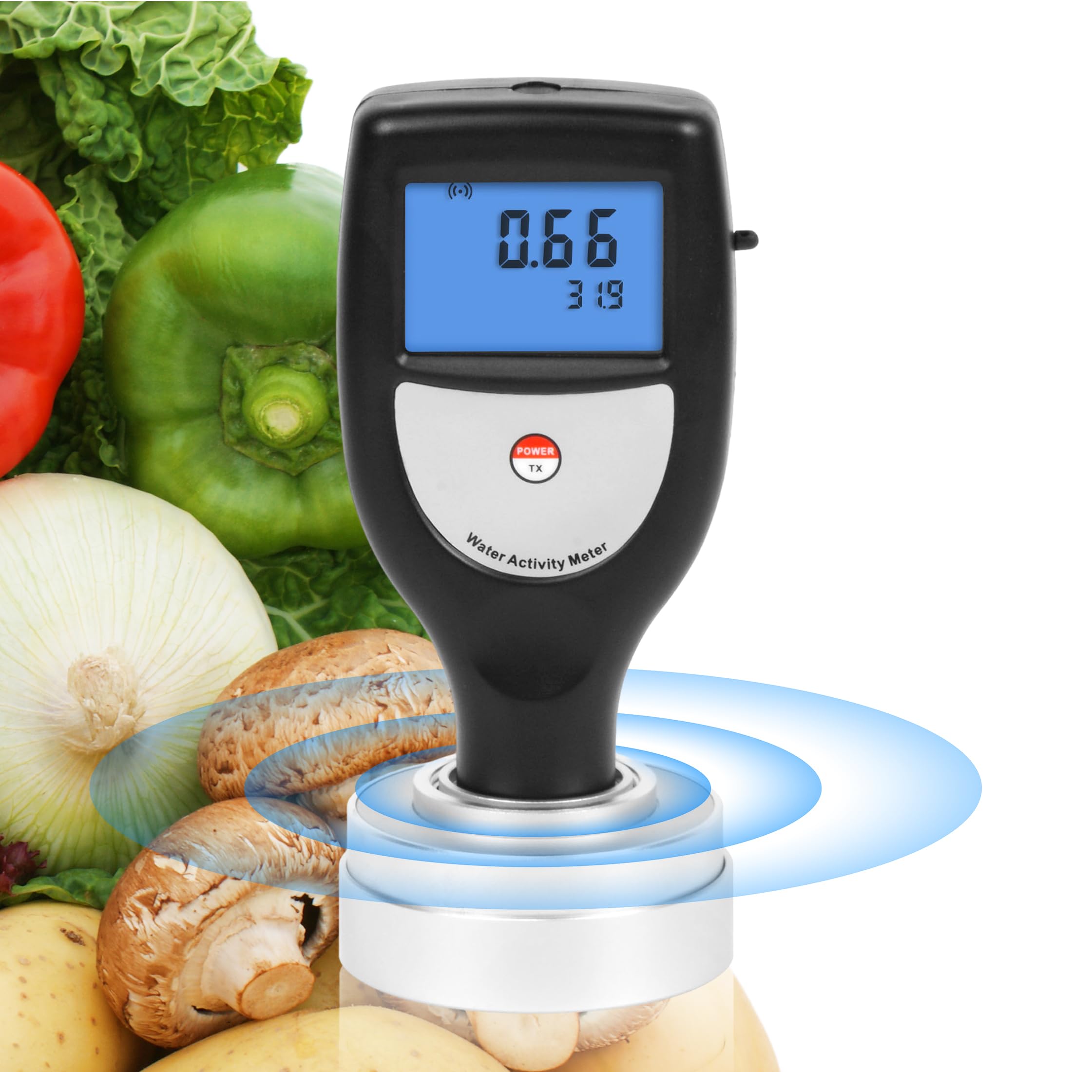 Water Activity Meter Portable Water Activity Tester with Software & Bluetooth Data Function Smart Food Water Activity Tester for Jerky Freeze Dried Food, Range 0~1.0aw (Model WA-60AB)