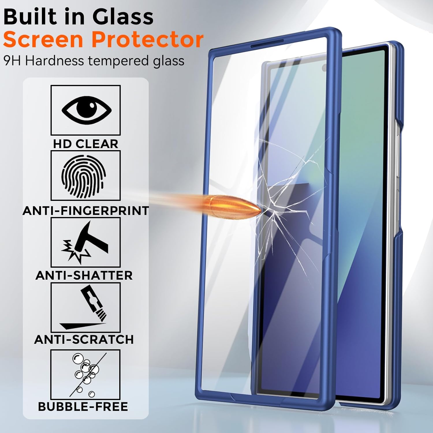 for Samsung Galaxy Z Fold 7 Case with S Pen Holder & Stylus, 360° Rotating Magnetic Ring Stand Compatible Magsafe Screen Protector Hinge Cover Full Coverage Protective Case for Z Fold 7 Blue