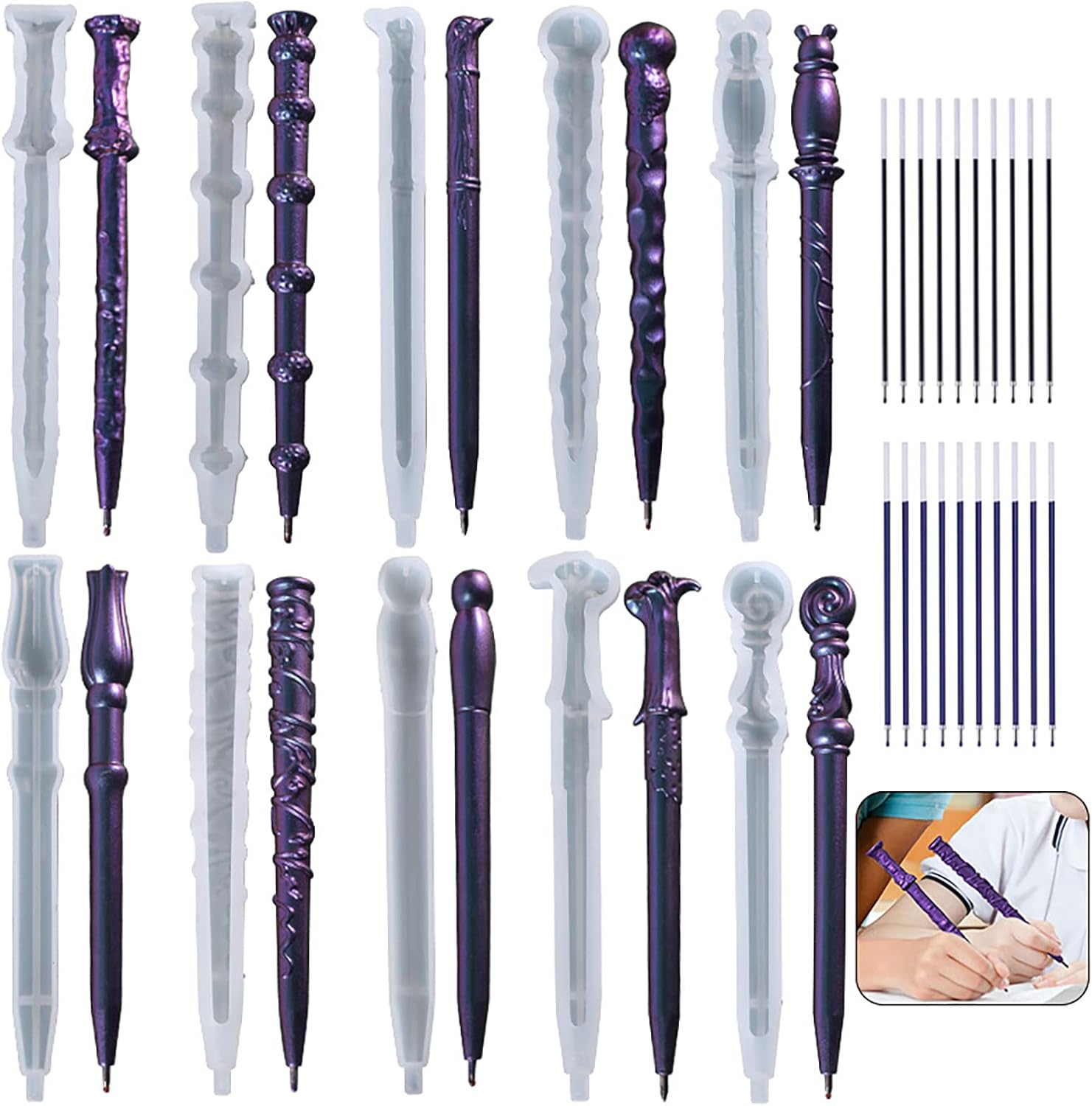 10 Pieces Pen Resin Mold Ballpoint Silicone Molds Epoxy