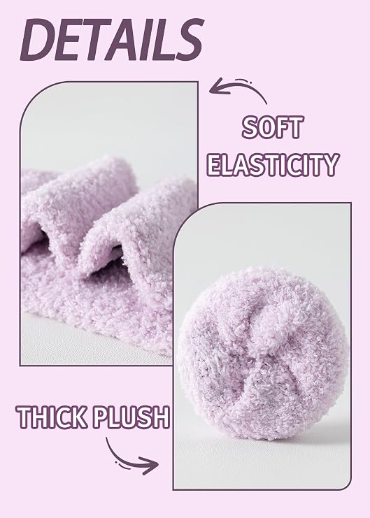 Fluffy Fuzzy Sock, Plush Sleeping Slipper Socks for Women