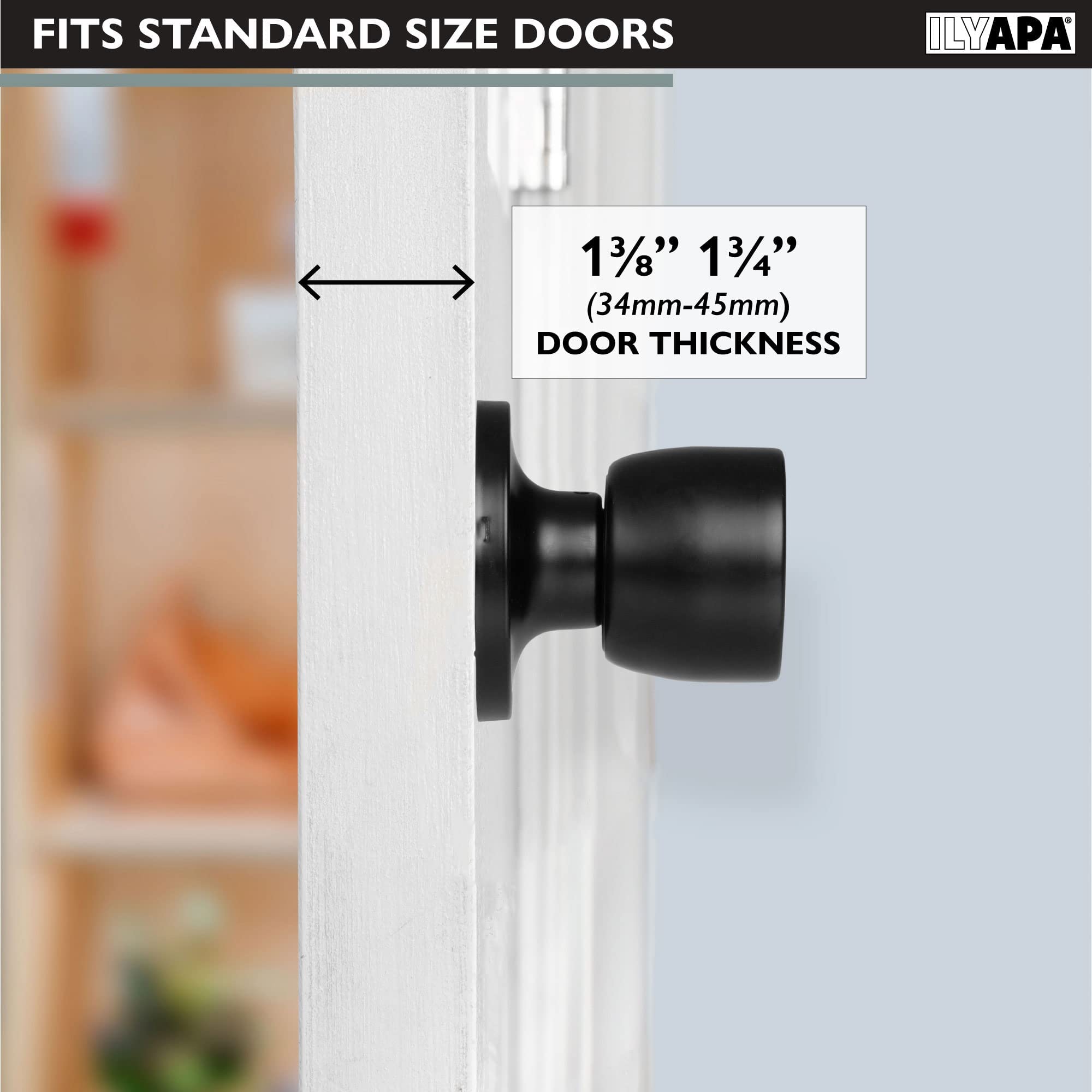 Ilyapa French Door Ball Catch - 2 Pack, Satin Nickel, Adjustable Screw-In Latch For Closet, Pantry, Laundry Doors