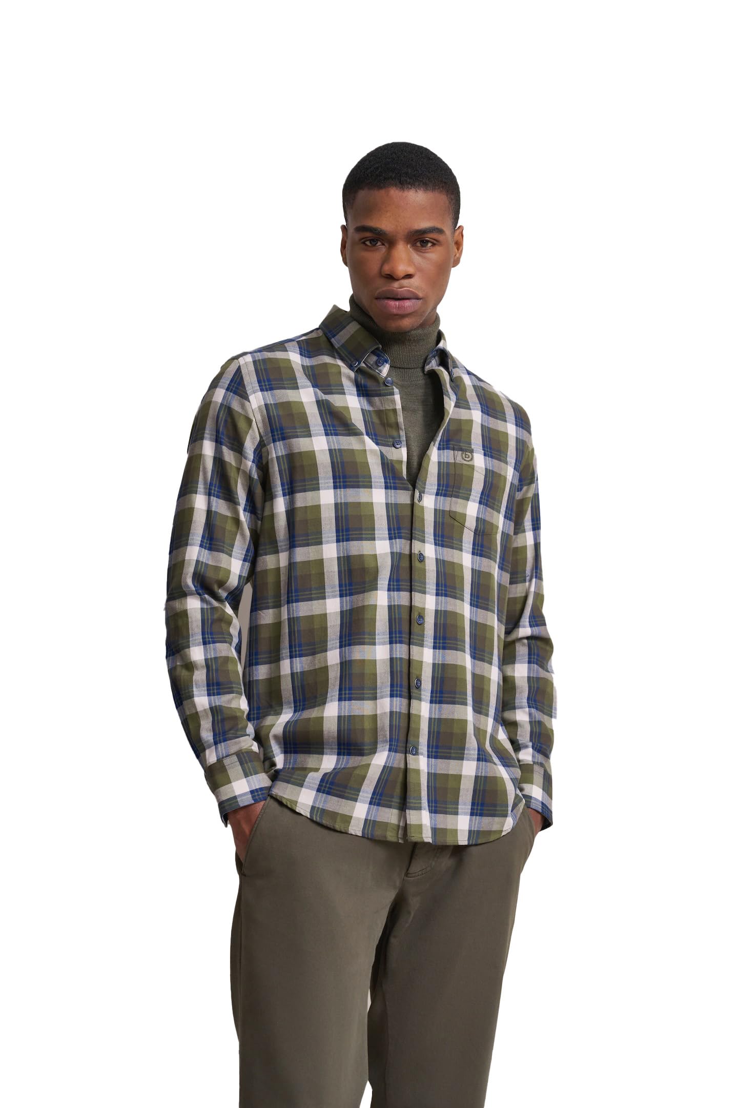 bugatti Men's 9350-68700b Shirt, Green, M