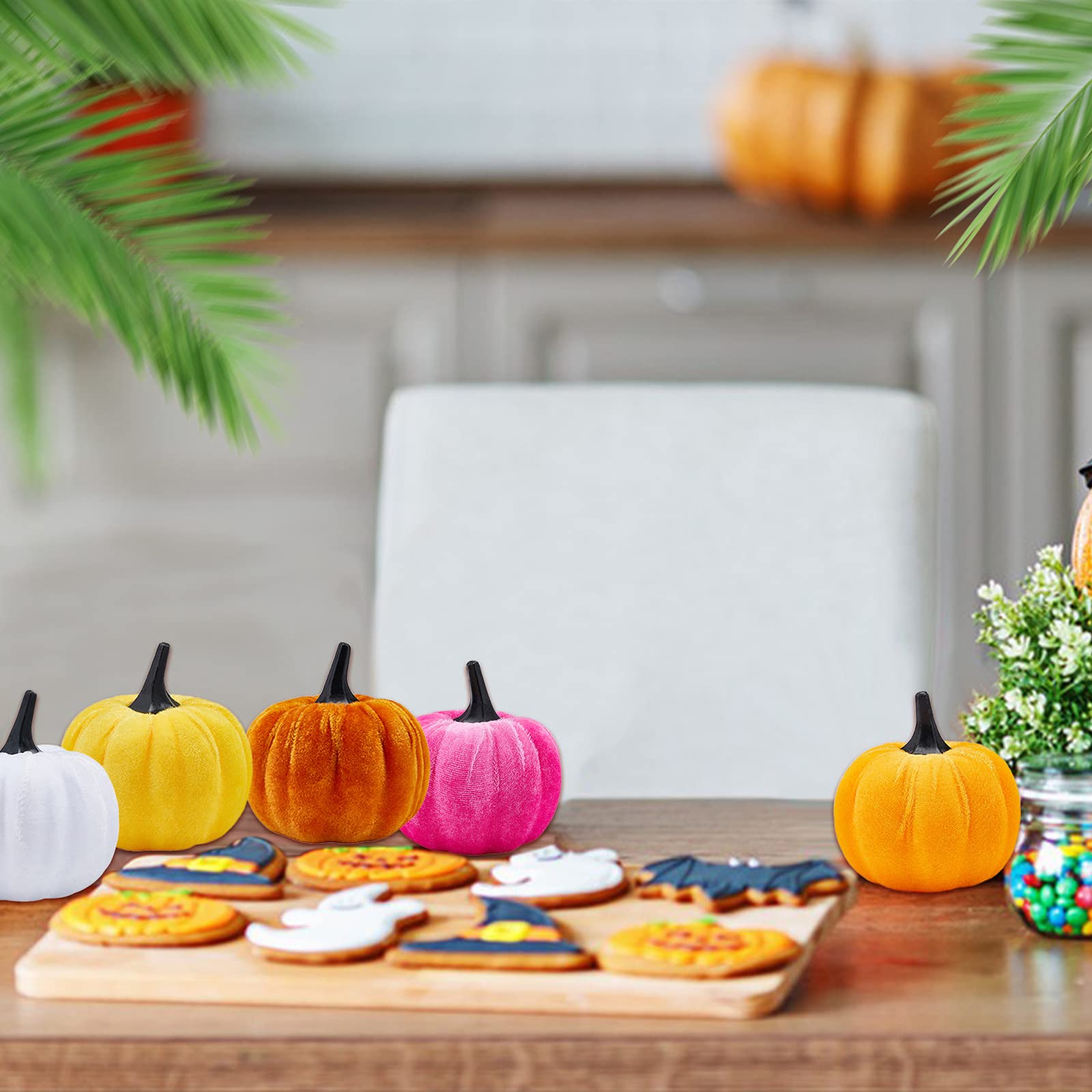 Benross Samt-Kürbis-Deko-Set - 10 Stück, 6 Cm, In Herbstfarben Für Halloween & Thanksgiving