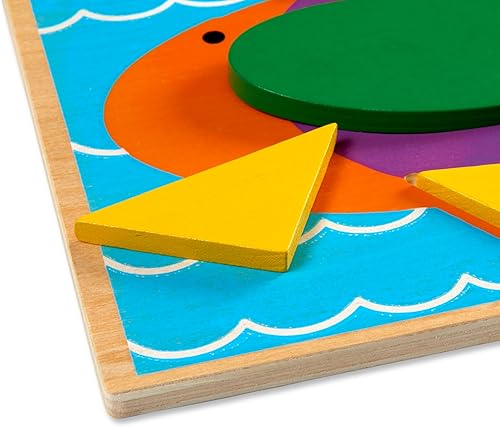 Miniatura 4 de Melissa  Doug Bloques de patrón de madera para principiantes juguete educativo con 5 escenas de doble cara y 30 formas