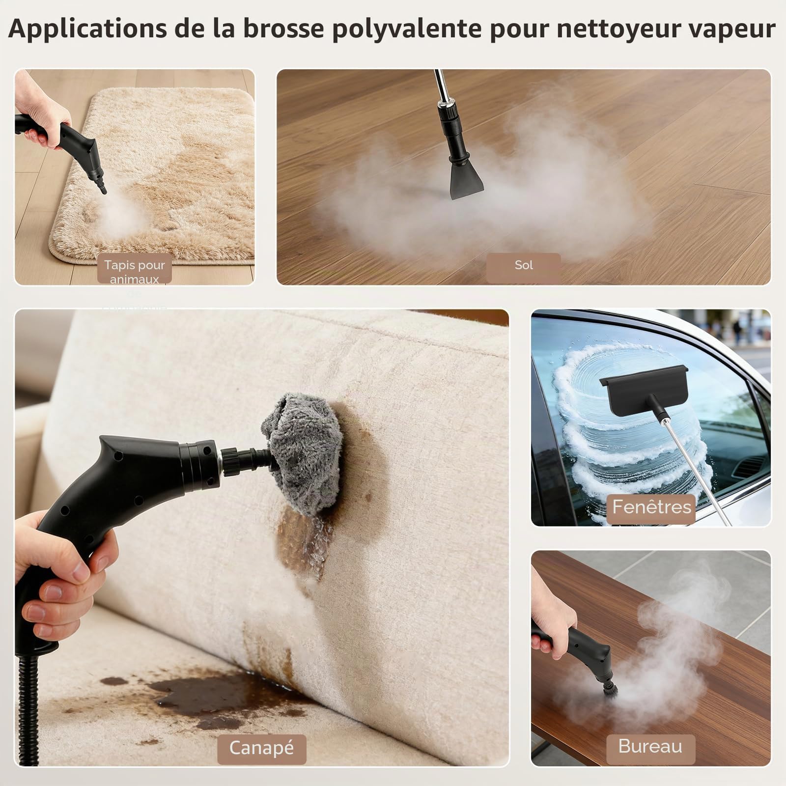 Nettoyeur Vapeur Portable 2500W, Nettoyeur Vaporisateur 4.5 Bar - 1200ml - 6 Vitesses - 15s Préchauffage - Idéal pour Voiture, Cuisine, Sols, Meubles