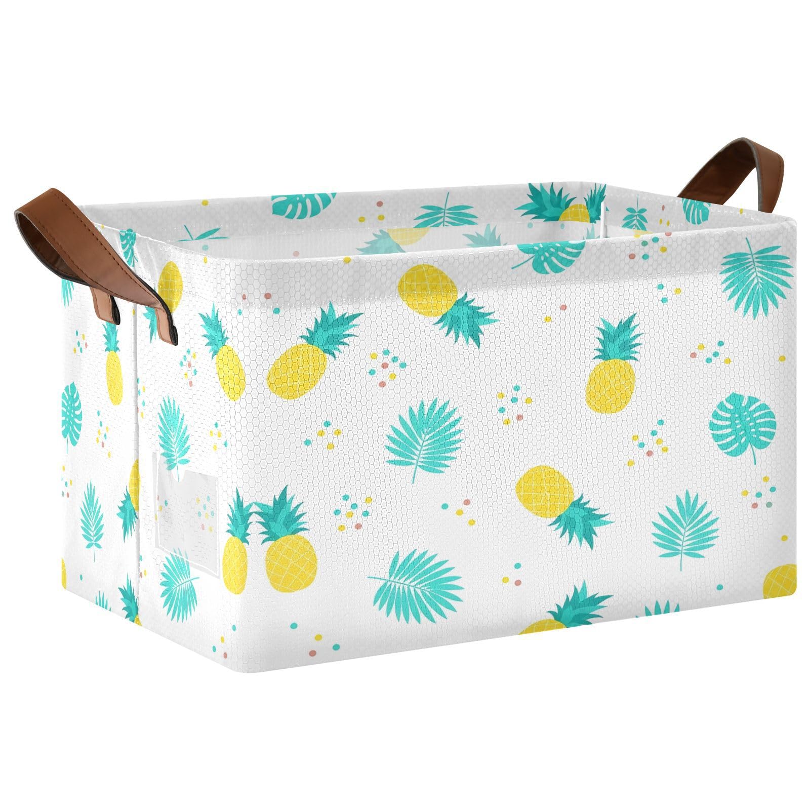 Cgiub Pineapple Storage Basket Waterproof Foldable Storage Bin Baby Laundry Basket Closet Organiser for Nursery Decor Home Organizing