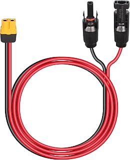 CERRXIAN 60cm 12AWG Solar Plug to XT60 Socket Solar Panel Cable for RV Portable Power Station, Portable Power Station, Lipo Battery