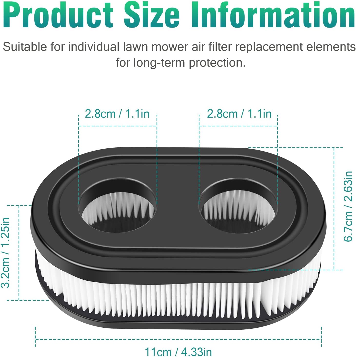 ARyee 593260 798452 Lawn Mower Air Filter, Air Cleaner Replacement Filters for 4247 5432 5432K 09P00 09P702 550E 500EX 550EX 625 575EX Air Filter Mower Series Engine Accessories