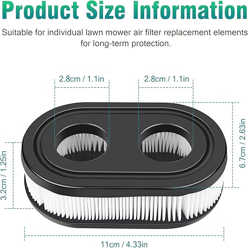 Miniatura 2 de ARyee 593260 798452 Filtro de aire para cortacésped, filtros de repuesto para filtro de aire para 4247 5432 5432K 09P00 09P702 550E 500EX 550EX 625