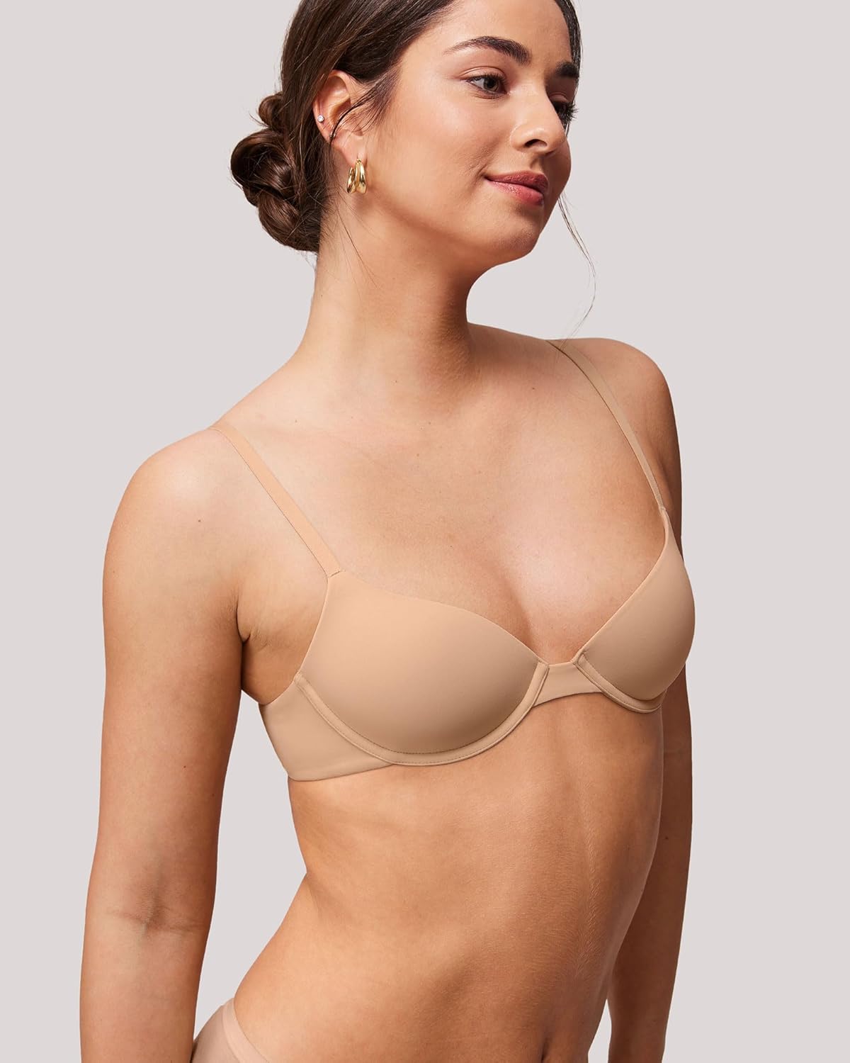 T-Shirt Bras for Women Small Breasted Demi Underwire Lightly Lined Bras 32AA-38A