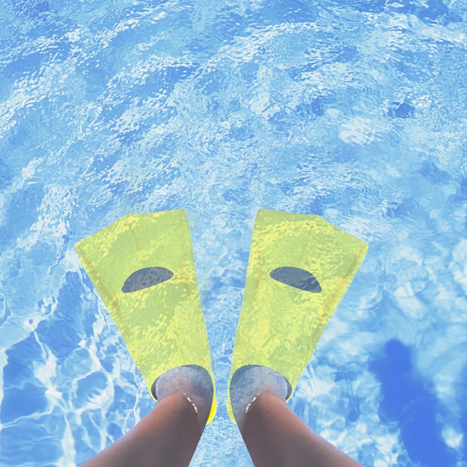 GALPADA Silicone Diving Flippers for Swim Training Yellow Hydrodynamic Design Swimming Paddles for Lap Swimming and Snorkeling Comfortable Non-Slip Swimming Equipment for Adults and Teens