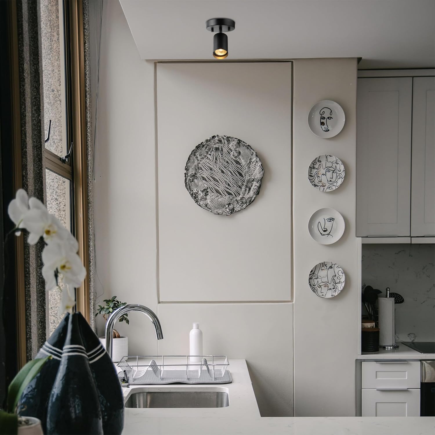 Globe Electric 57498 Pratt 1-Light Track Lighting Spotlight, Matte Black, Bulb Not Included