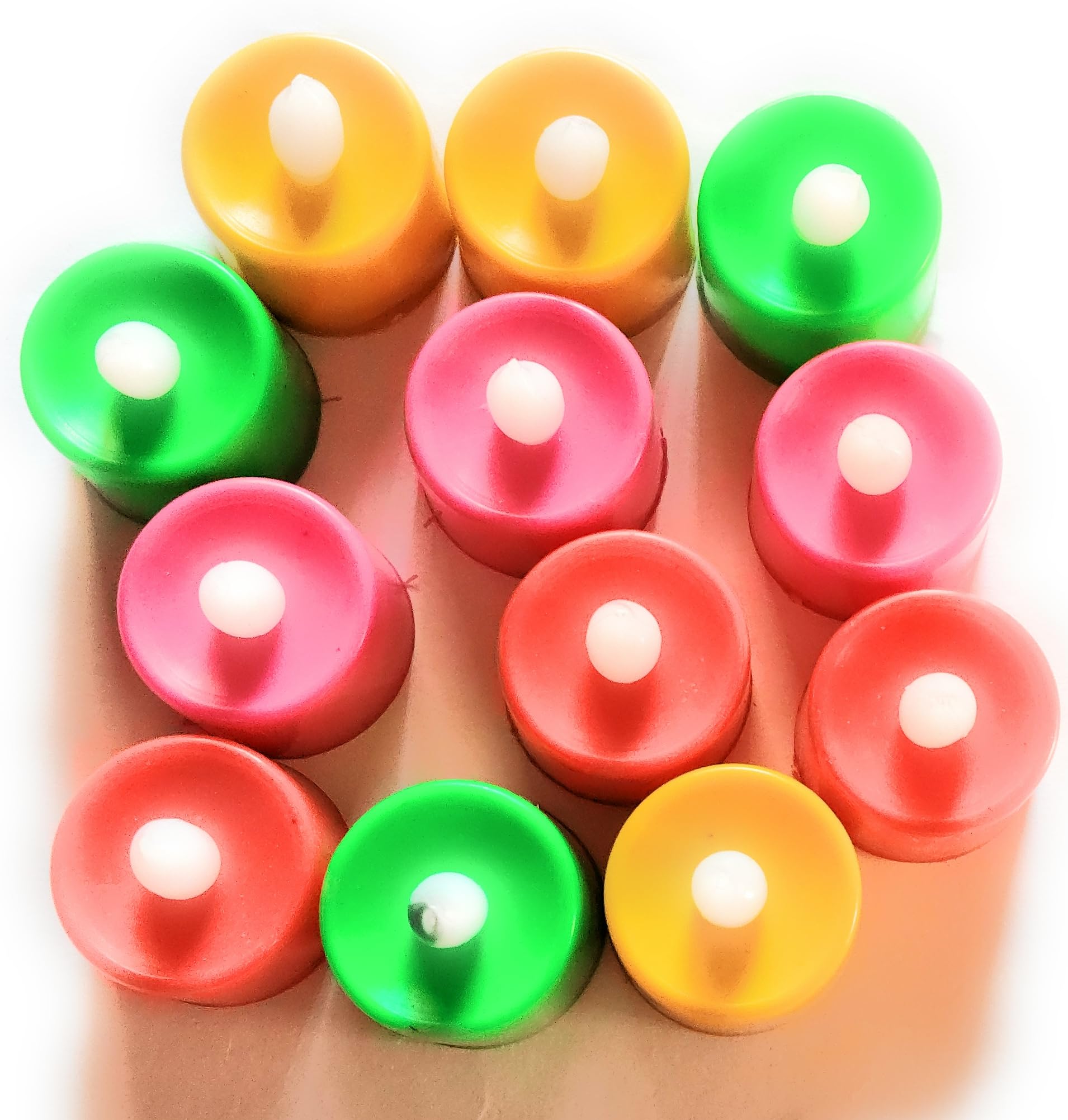 LED Light Candles Set, Battery Operated Flameless Tea Lights, Multi-Color Pack of 12, Red Green Yellow Pink, Party Decoration-image-26