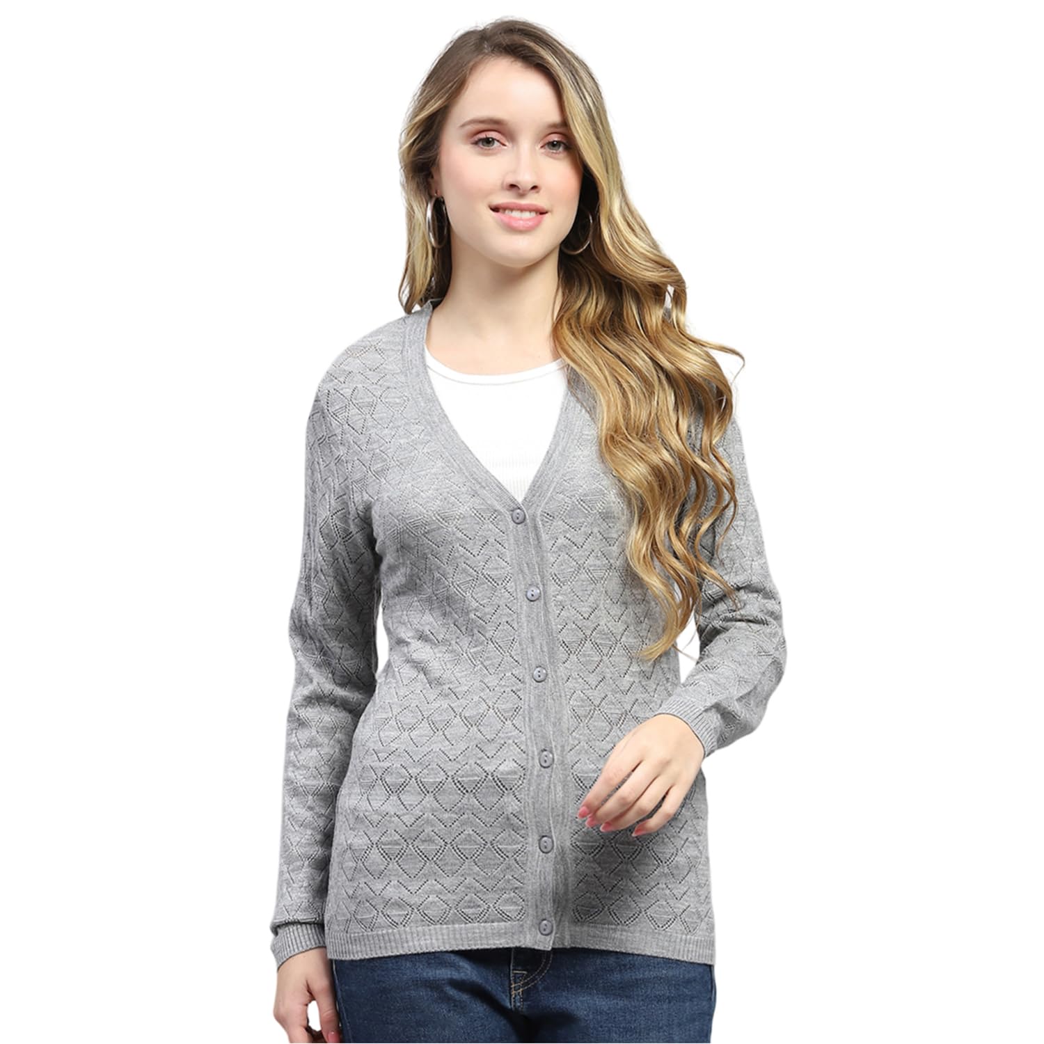 Women Regular Fit Full Sleeve V Neck Cardigan | Warm Woolen Buttoned Sweater for Ladies | Stylish Knitted Cardigan for Women's (Pack of 1)-image-40