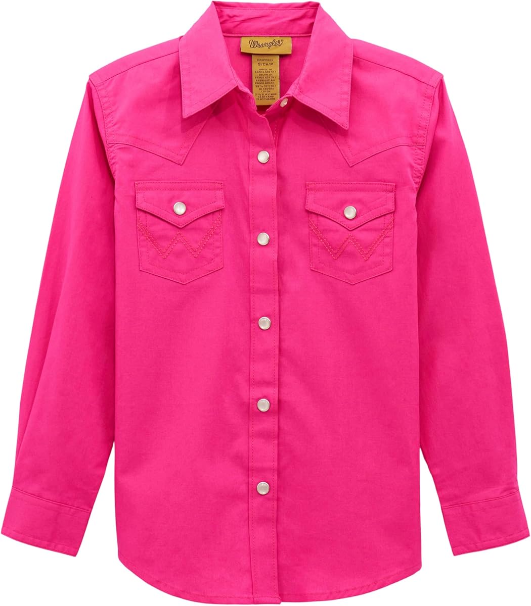 Camisa de manga larga Western Snap Wrangler para niña