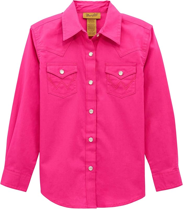 Camisa de manga larga Western Snap Wrangler para niña
