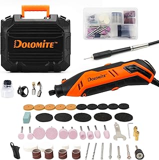 DOLOMITE Rotary Tool Kit with 180 Accessories,6-Speed Variable Rotary with Flex Shaft,Grinder,Sander,Polisher and Engrave...