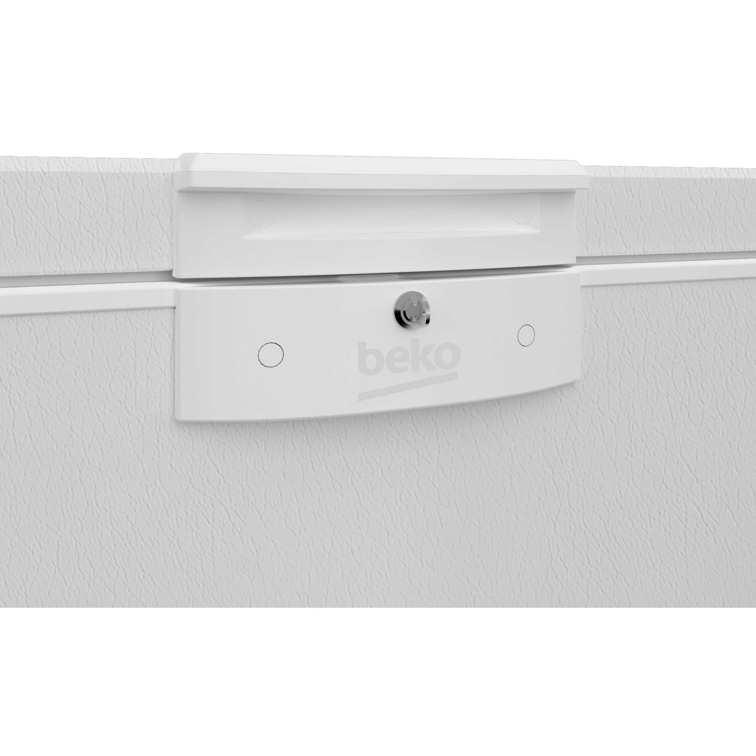Beko HSM14550 - Congelatore, capacità utile 148 l, 1 cestello congelatore, allarme temperatura, bloccabile, sistema di visualizzazione a LED, illuminazione interna, 39 dB (A), utilizzabile in ambienti