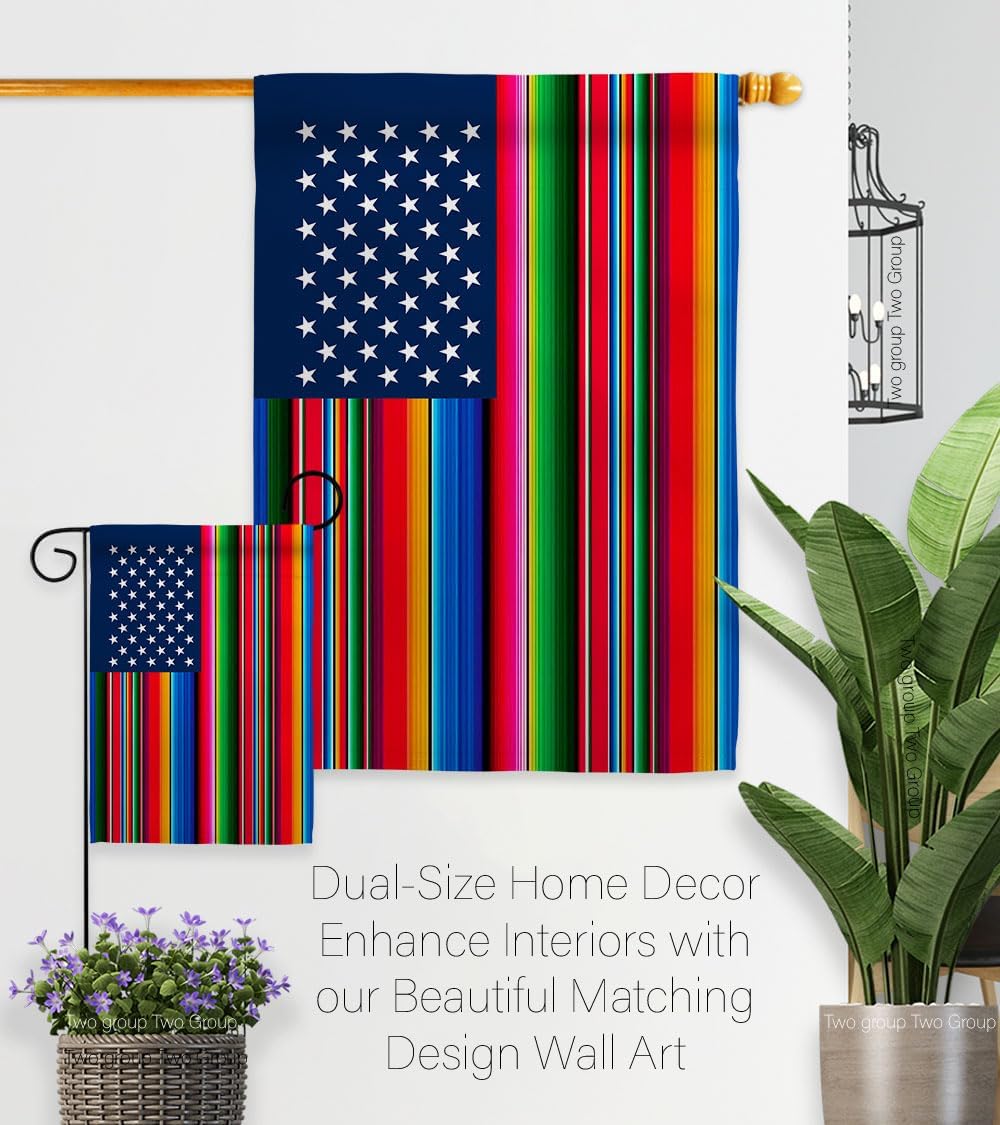 American Flags Mexican Serape Blanket Flag Tapestry Wall Hanging Decor Home Poster Porch Balcony Bandera Para Mexico USA Poster Independence Day Prade 4th Of July Decoration Gift Canvas US Tapestry