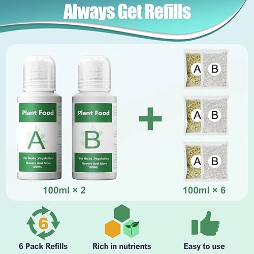 Miniatura 3 de Nutrientes hidropónicos para aerogardeno (27.1 fl oz en total), suministros hidropónicos de alimentos vegetales A y B, fertilizante para plantas de