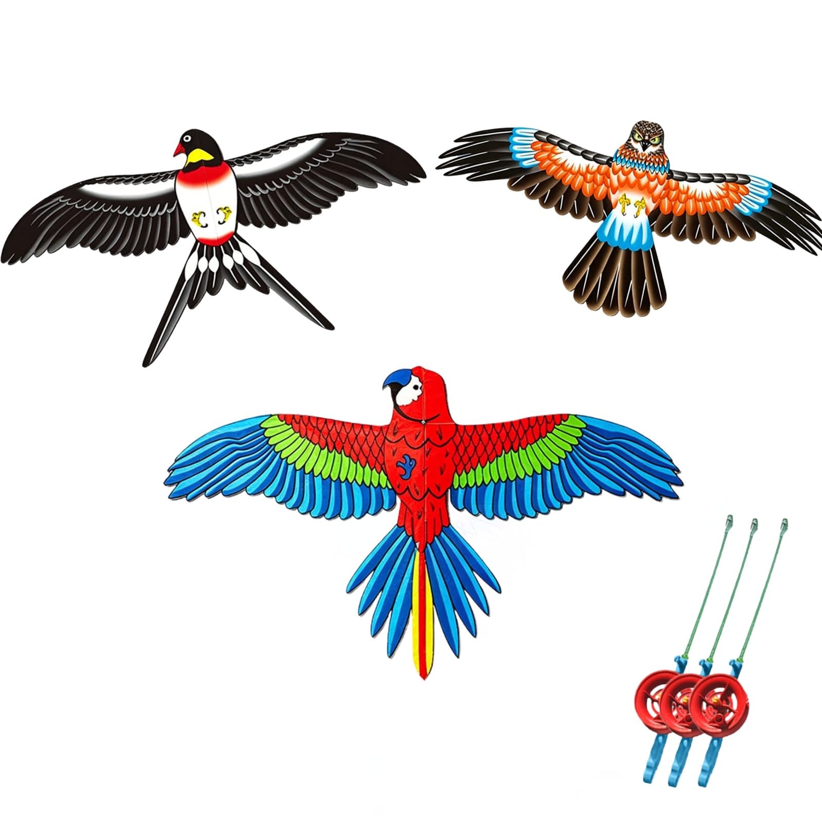 Dynamic Flapping Wing Kite with Fishing Rod – Easy Flying Toy for Kids & Adults, Long Tail Outdoor Beach Activity for Beginners