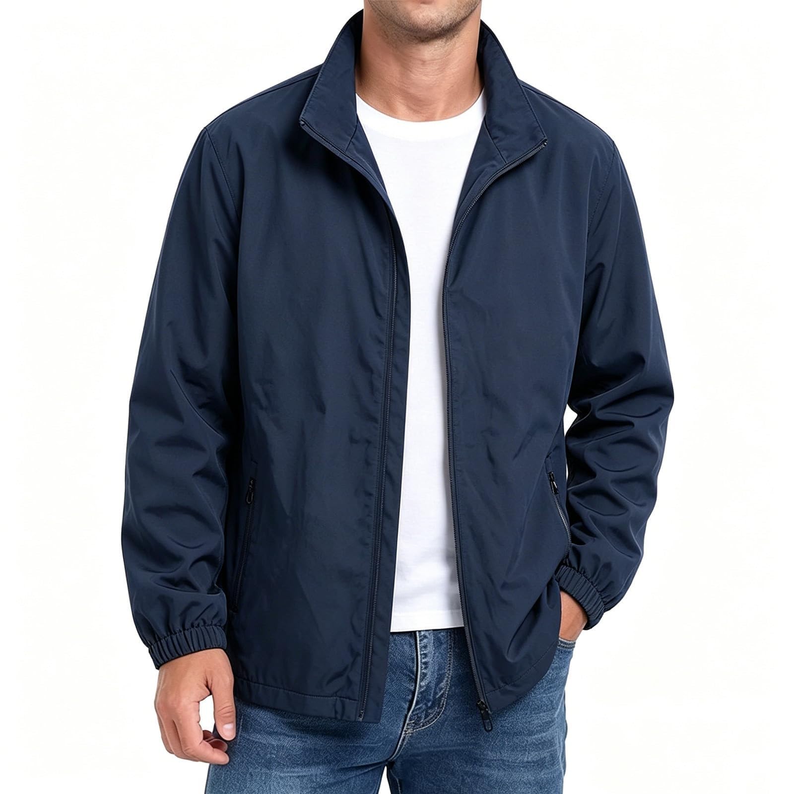 Veste Homme Col Rabattable Multi‑Poches VêTement Homme Mi‑Saison