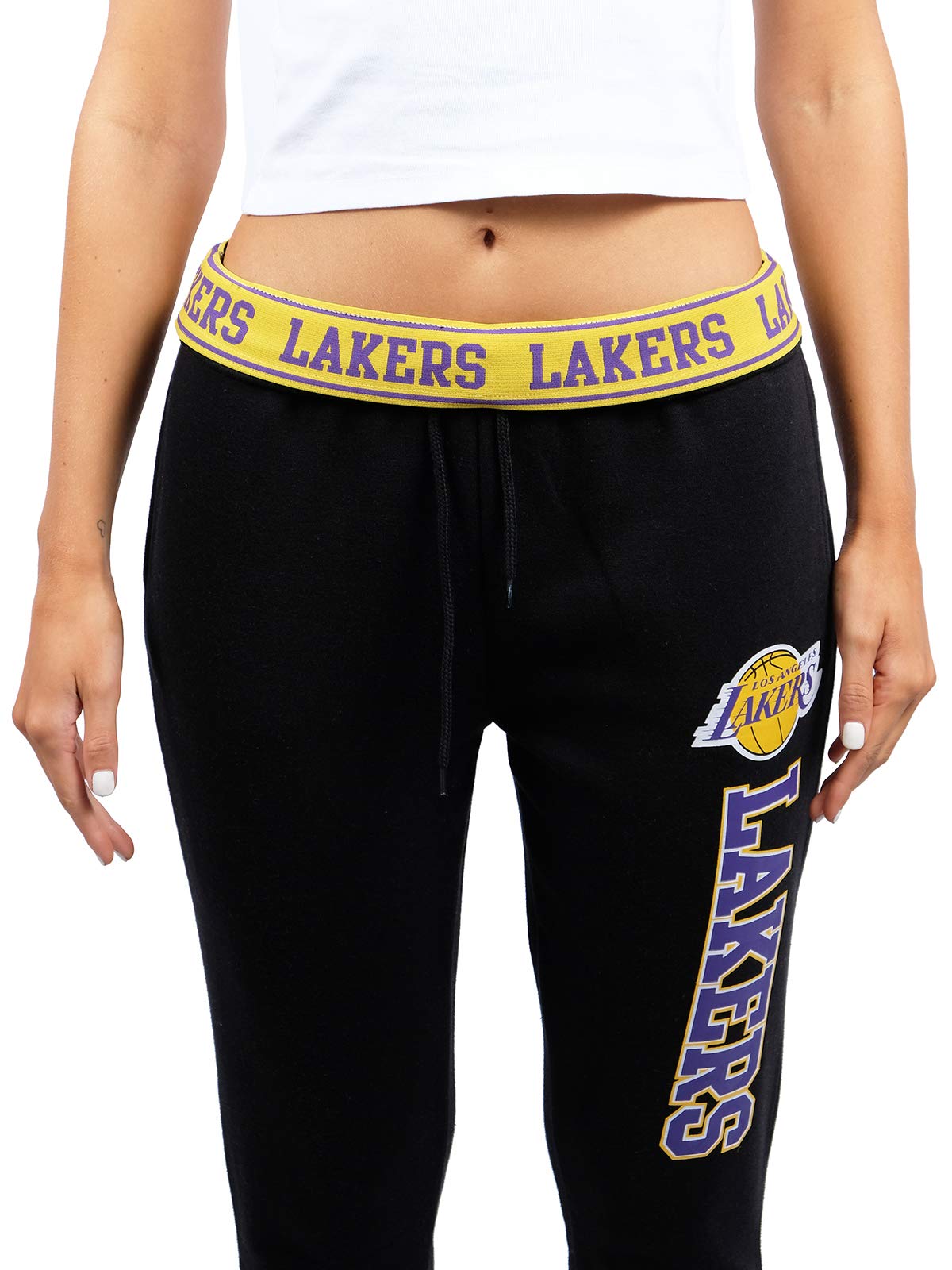 NBA Active Basic - Pantaloni da Jogging da Donna in Pile, con Logo Team Dark
