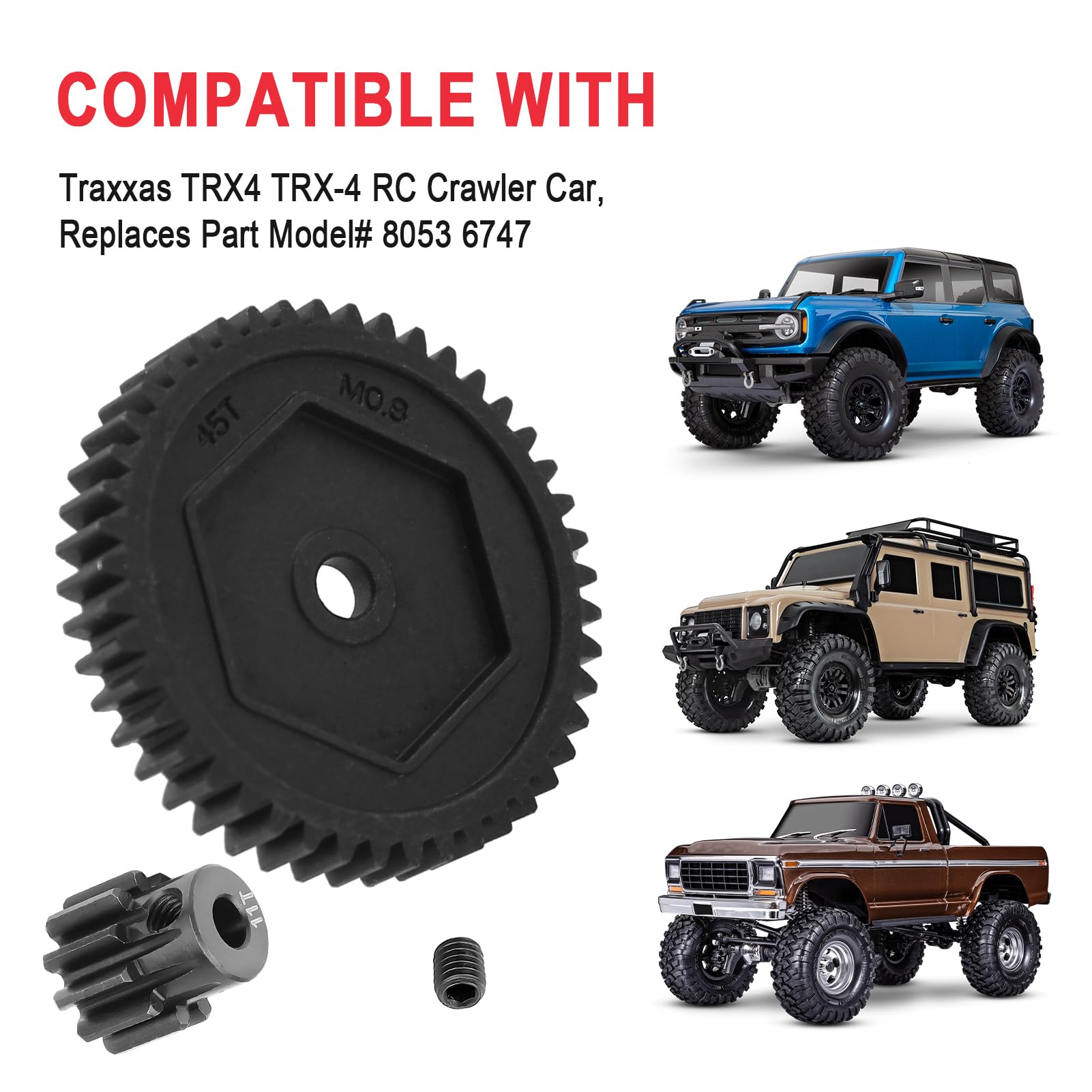 Amazon.com: Hobbypark Metal Steel 45T M0.8 Spur Gear & 11T