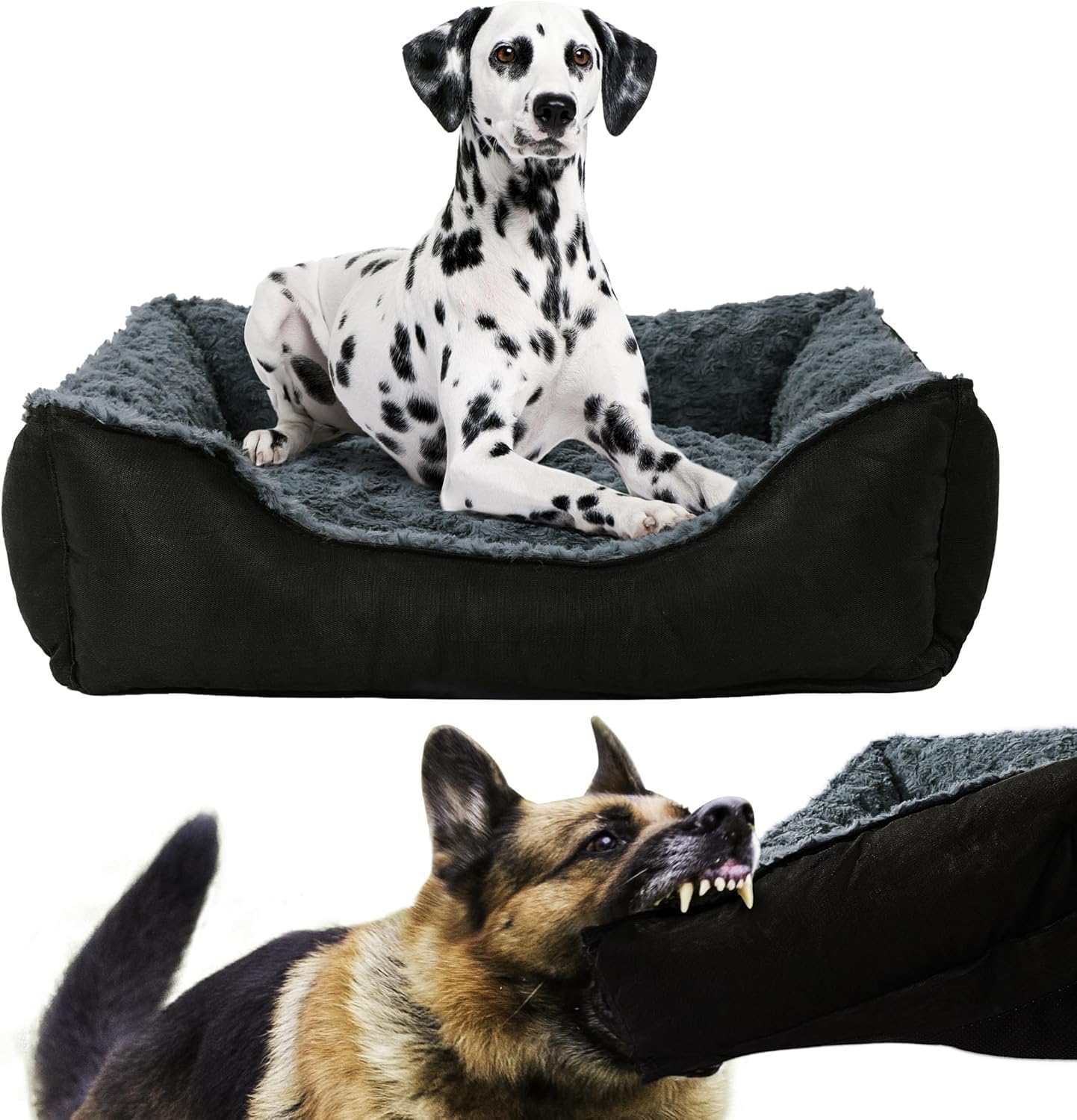 HOMBYS Indestructible Dog Bed Chew Proof Dog Bed for Aggressive Chewers, Orthopedic Dog Bed & Sofa for Large Dog, Soft Plush Inner Liner with Bite-Proof Outer Cover, Waterproof & Leakproof, (42″x30″)