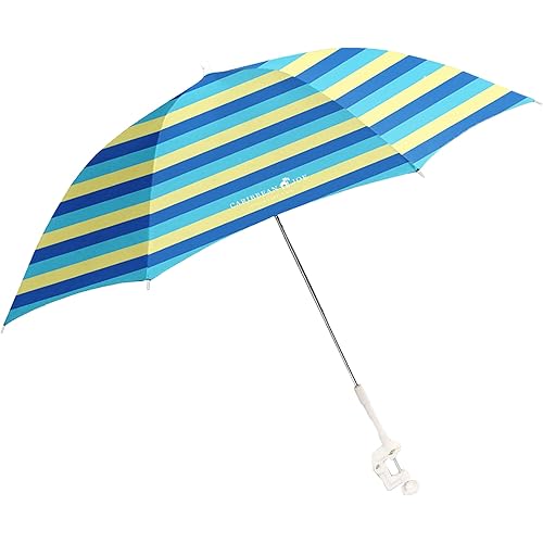 Caribbean Joe Beach Umbrella for Chair, Adjustable and Universal Clamp On Beach Umbrella with UV Protection, 48 Inch Arc