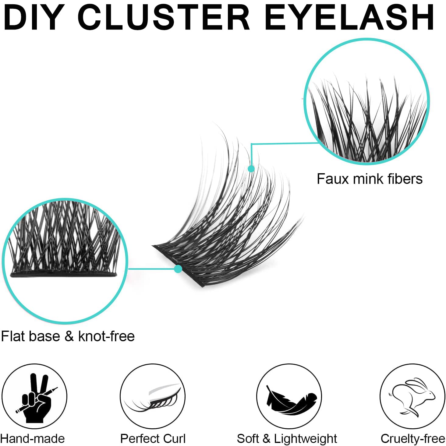 Proamate Cluster Lashes Individual Lashes DIY Eyelash Soft Natural Easy Fan Lash Individual False Lashes for Personal Use at Home (45 Clusters) - Image 3
