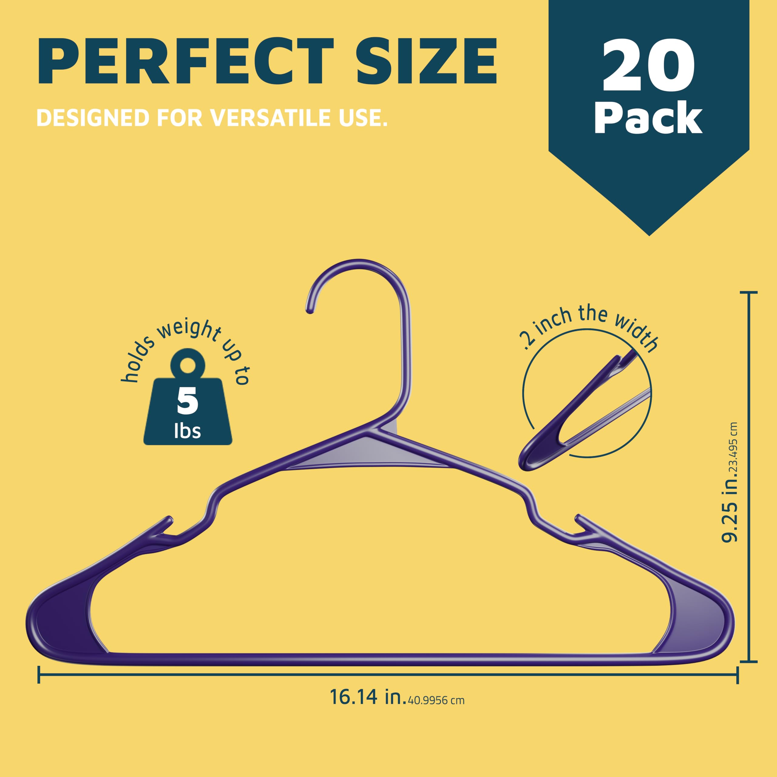 Lifemaster Perchas de plástico para Ropa, Juego de Perchas Resistentes, para organizar Ropa, Vestidos y Abrigos, soporta hasta 5 Libras, Perchas Que ahorran Espacio con Ranuras Antideslizantes para