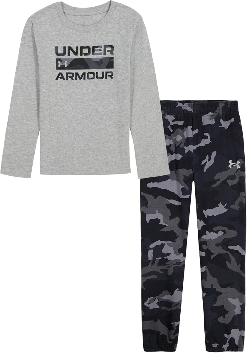 Conjunto de camiseta y pantalón polar Under Armour de manga larga de 2 piezas para niño, colección Outdoor