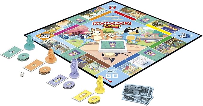 Hasbro Monopoly Junior Edición Bluey juego de mesa miniatura 12