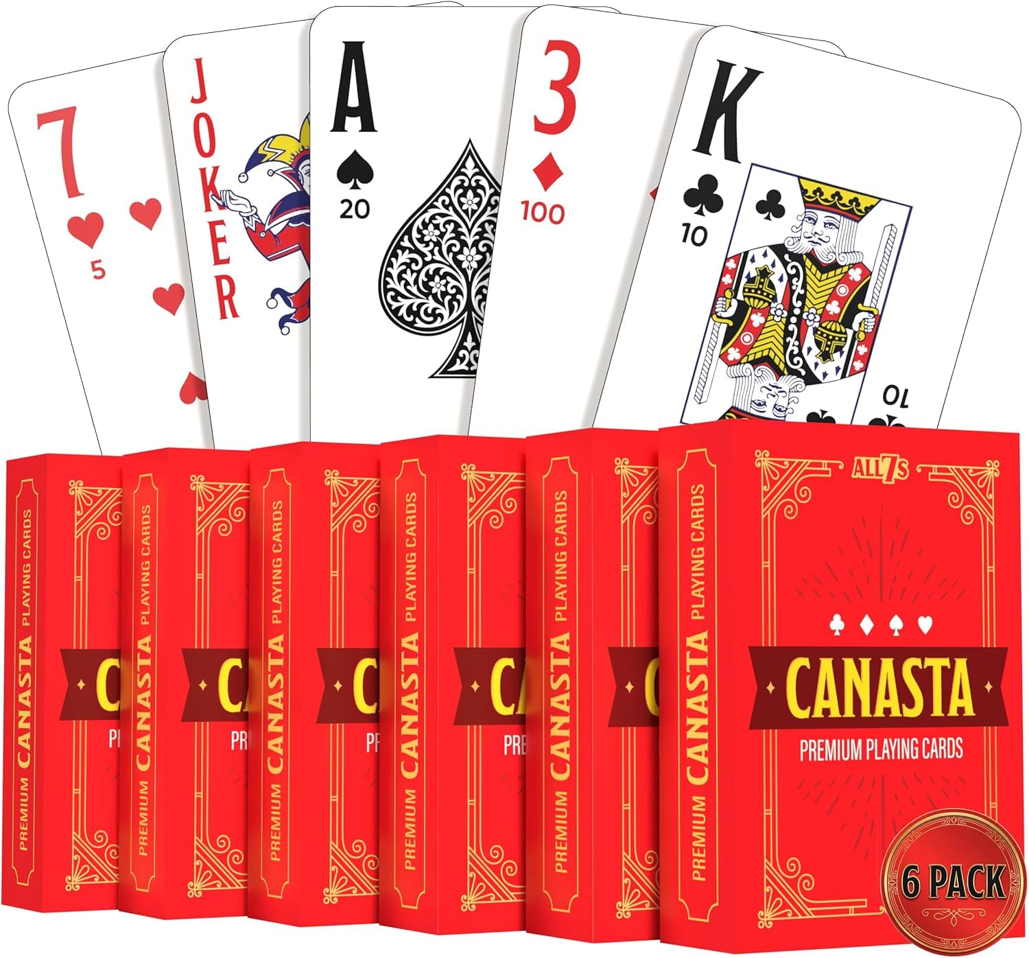 Amazon.com: All7s Canasta Playing Cards 6-Pack - Hand and Foot