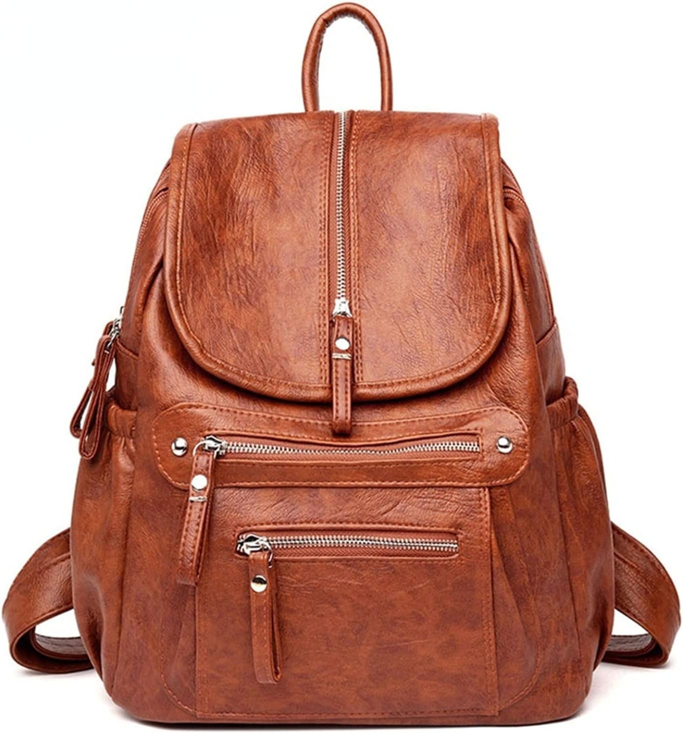 Women Quality Leather Backpacks Vintage Female Shoulder Bag Travel Ladies Bagpack Fashion Bags For Womens(Gold)