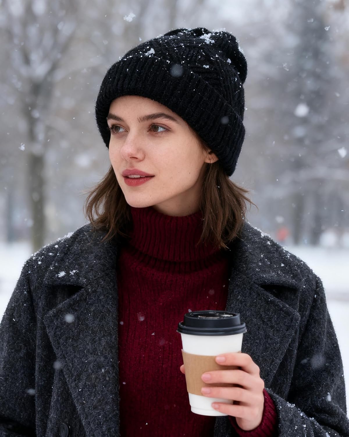 WELROG Women's Satin Lined Beanie Winter Hat - Knit Skull Cap,Warm Solid Color Beanies - Image 7