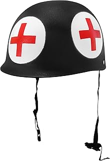 Nicky Bigs Novelties Adult Army Medic Helmet Costume, Red/Green, One Size