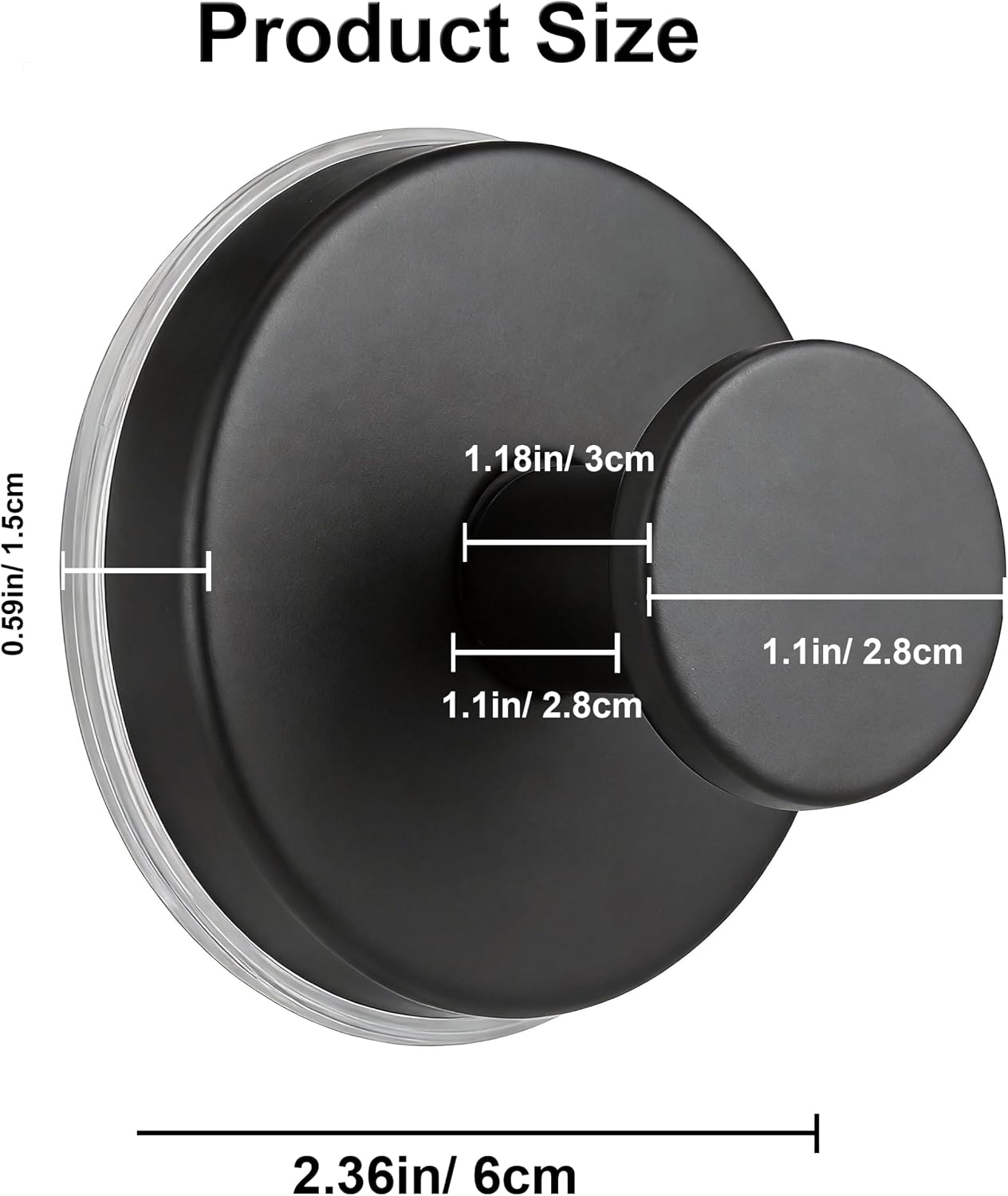 Reusable Heavy-Duty Suction Cup Hooks for Shower & Bathroom – 4-Pack Removable Towel Hooks for Glass Door, Tile, Mirror, Window – Black Robe, Loofah, Wreath, Coat Hangers for Wall(Black) image 3