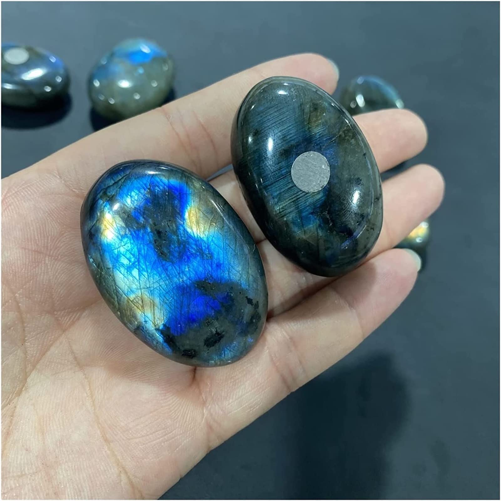 Kamienie mineralne Naturalny kamień księżycowy do ciągnięcia kryształu z kamienia, wykwintny dekoracyjny prezent do zabawy z kryształowymi kamieniami dekoracyjnymi, kolekcje domowe (rozmiar
