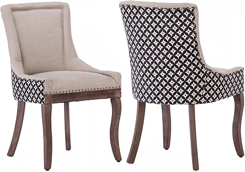 Miniatura 48 de Juego de 6 sillas de comedor, silla de cocina y comedor, sillas de comedor tapizadas en tela, sillas de comedor de madera, sillas de comedor, ribete