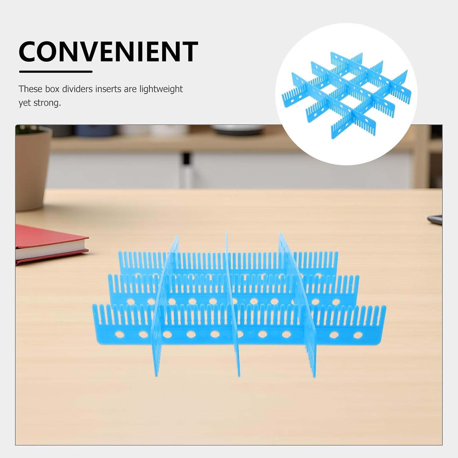 6Pcs Plastic Dividers for Storage Bin: Plastic Crate Organizer Dividers - Bin Partition Inserts for Crate Box Basket, Easy Installation & Adjustable 17.1x2.8x0.1