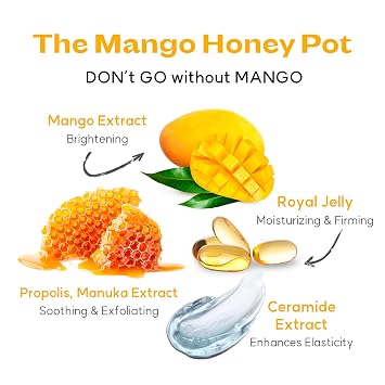 FRUDIA Mango Honey Lip Mask for Dry Cracked Lips Tinted Moisturizing Balm for Women, Overnight Lip Plumper & Hydrating Treatment, 0.33Oz Korean Beauty Formula