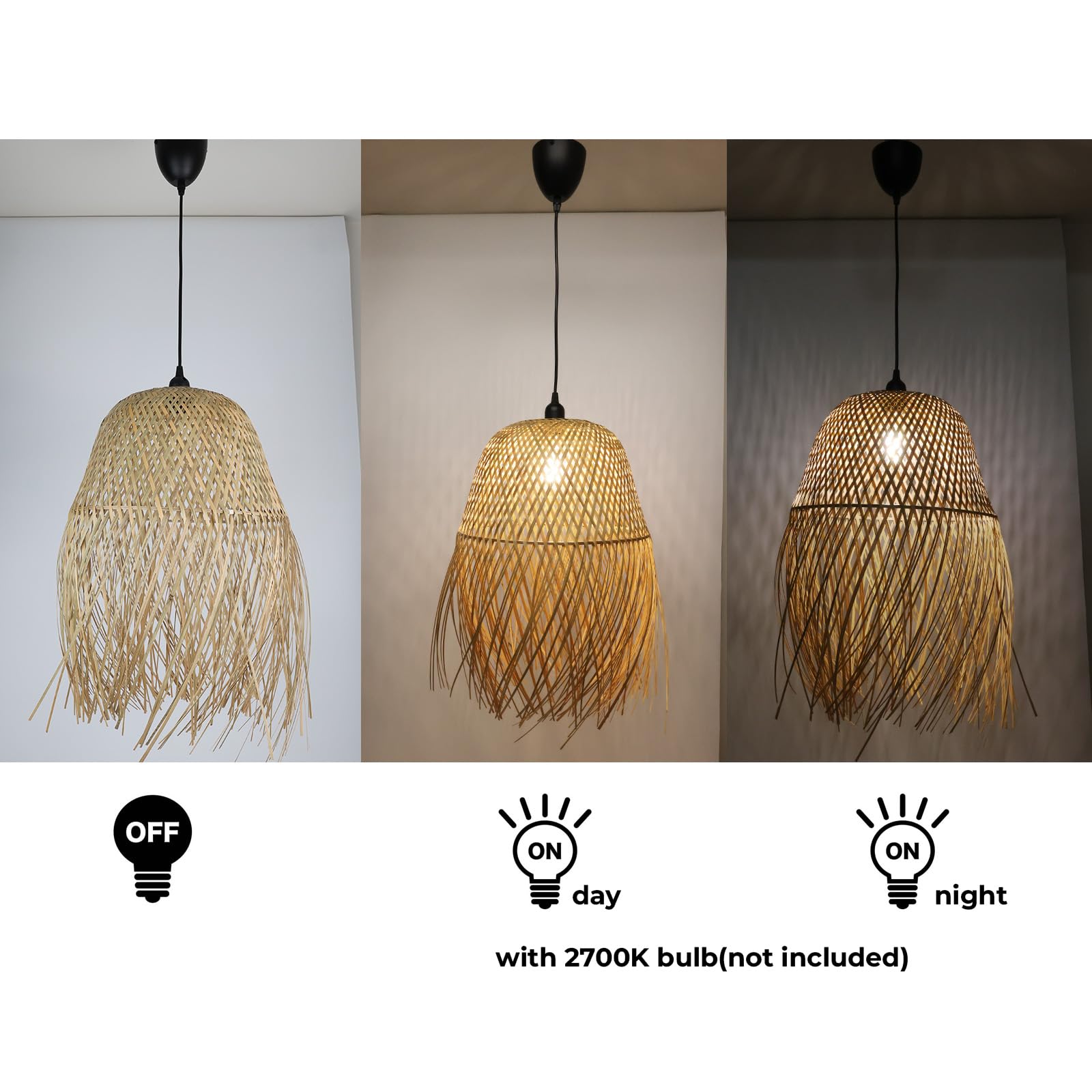 Alpinaluz Zwarte vloerlamp – handgemaakte, hangende rotankap, natuurlijke houtdetails, in hoogte verstelbaar door kabel, E27-fitting, voetschakelaar en dunne sokkel
