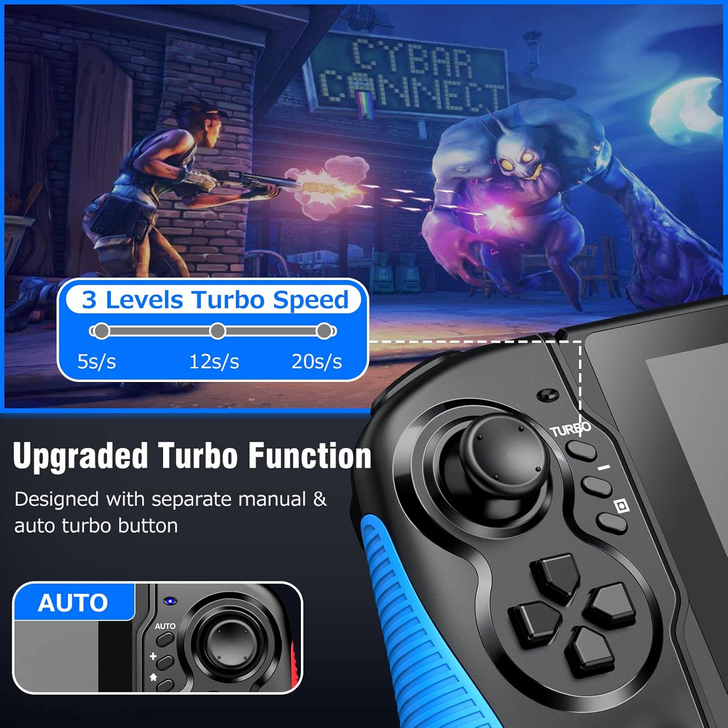 Switch Controller for Switch/Switch OLED, Rechargeable Plug-in Switch Controller, One Piece Ergonomic Grip Switch Controller for Handheld Mode with Turbo,Dual Vibration,6-Axis Motion Control,Red-Blue - imagen 6