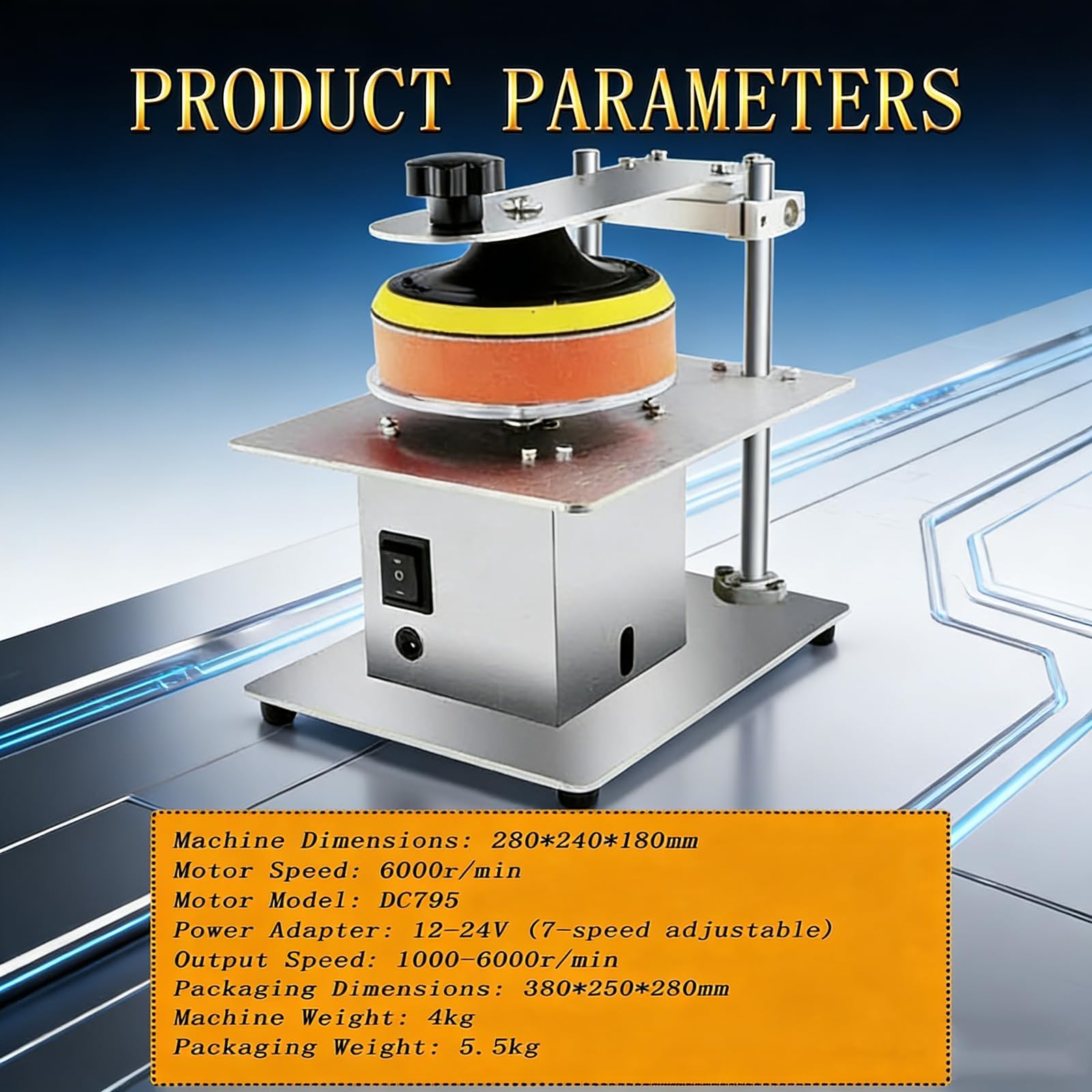 Disc Poliermaschine für CD/DVD Reparatur, 7-Gang Edelstahl, 6000RPM Resurfacer für Kratzerentfernung und Datenwiederherstellung