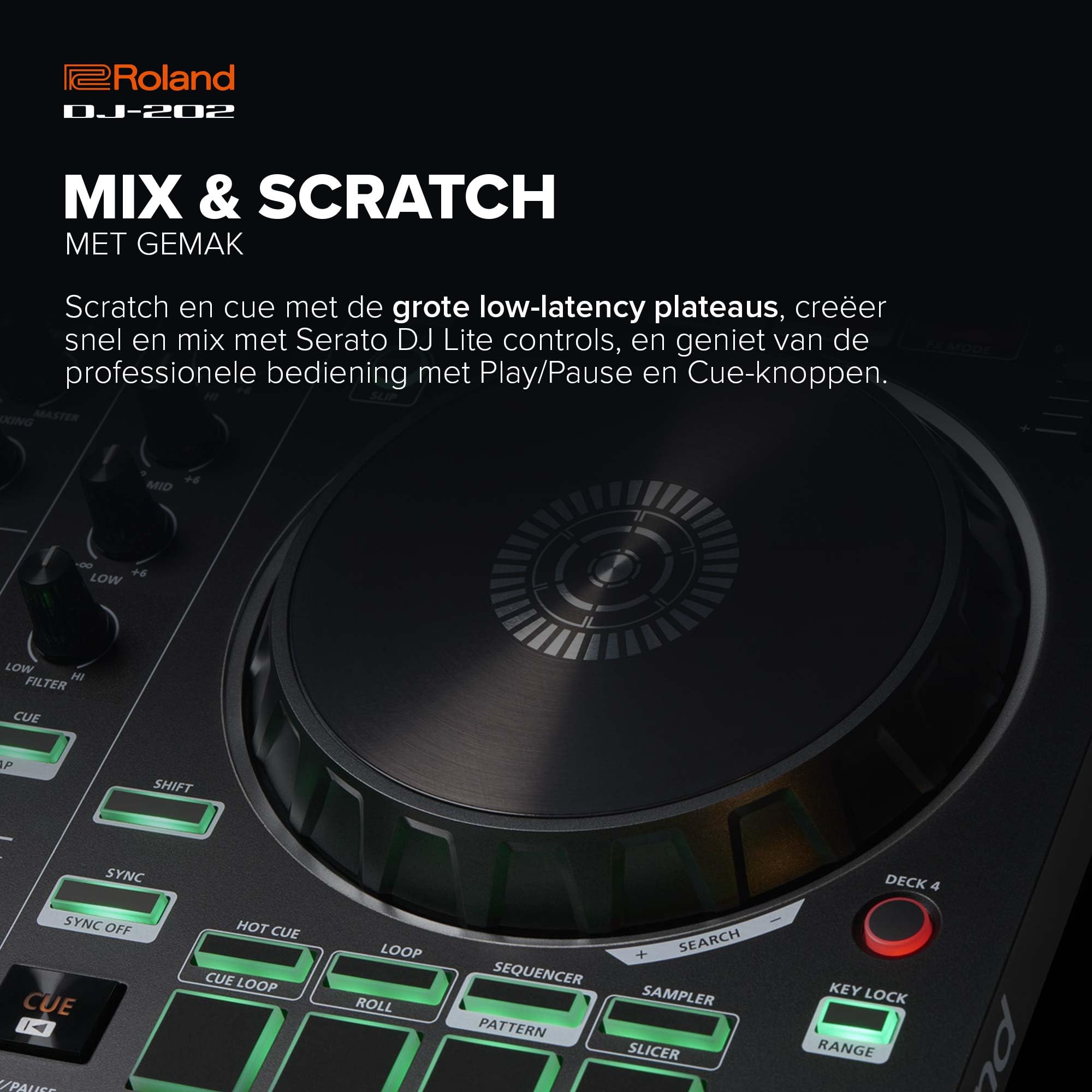 Roland DJ-202 Compacte DJ Controller | 2-Kanalen, 4-Deck